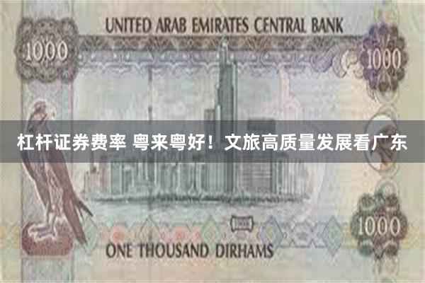杠杆证券费率 粤来粤好！文旅高质量发展看广东