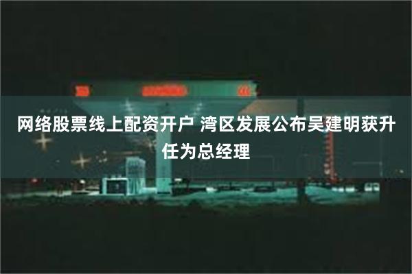 网络股票线上配资开户 湾区发展公布吴建明获升任为总经理