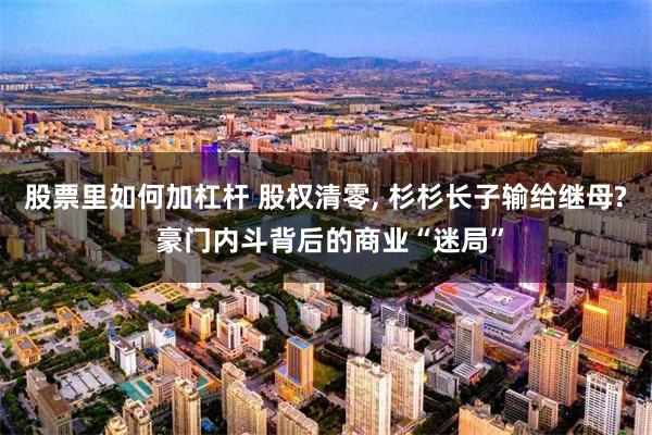 股票里如何加杠杆 股权清零, 杉杉长子输给继母? 豪门内斗背后的商业“迷局”