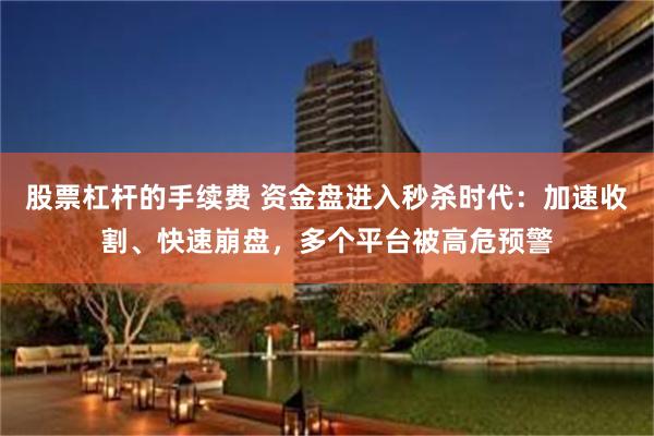 股票杠杆的手续费 资金盘进入秒杀时代：加速收割、快速崩盘，多个平台被高危预警